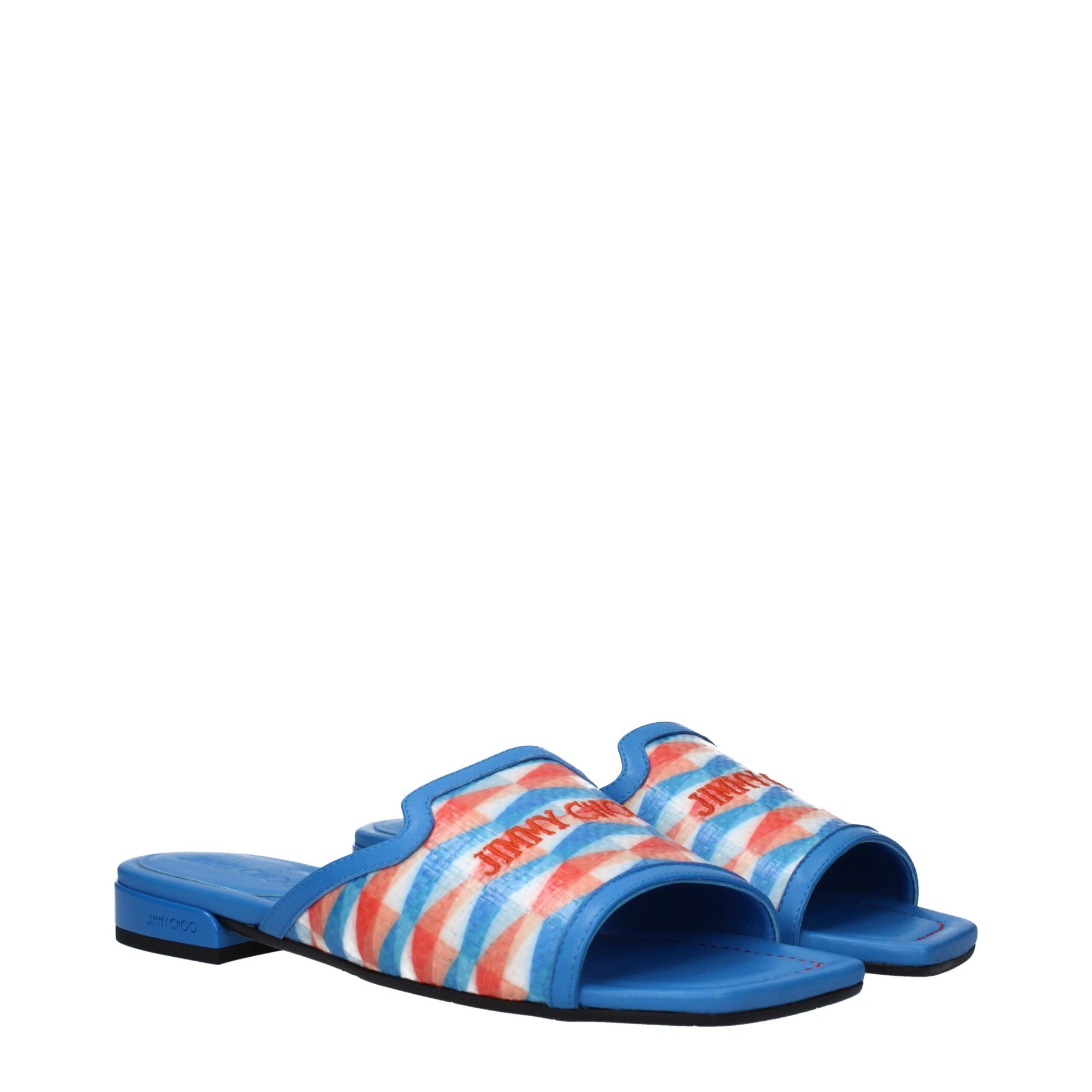 Light Blue Fabric Slippers Sandals