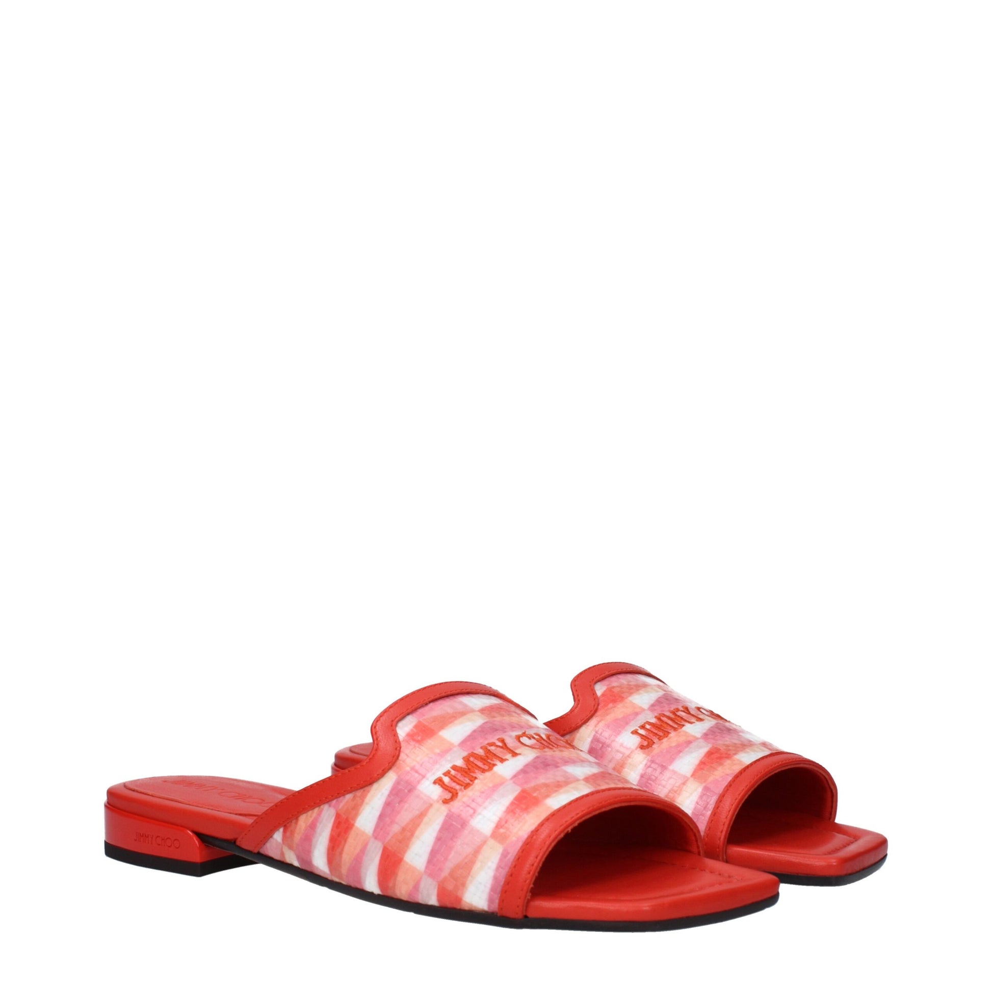 Orange Fabric Slippers Sandals