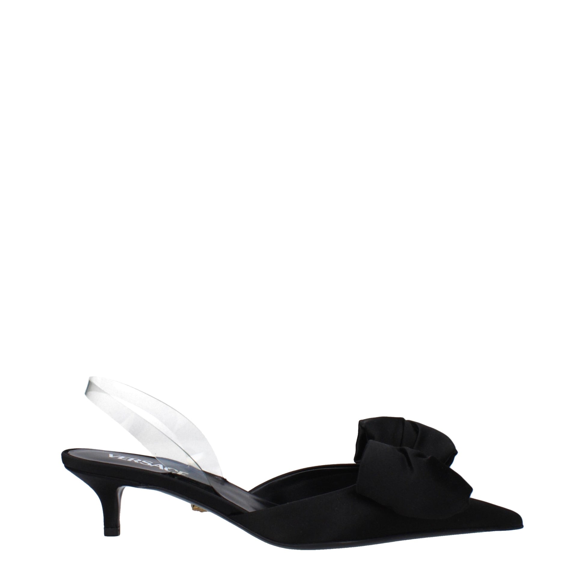 Black Satin Flat Sandals