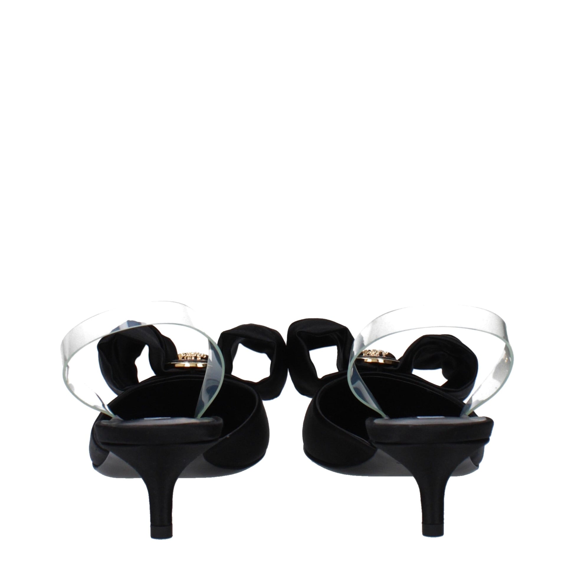 Black Satin Flat Sandals