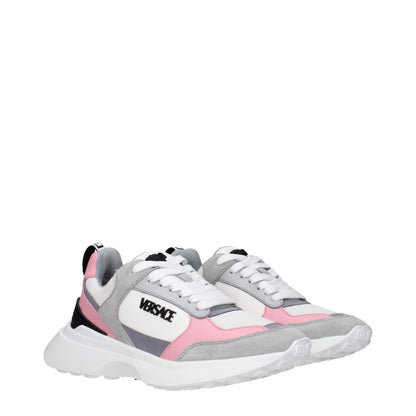 White Fabric Sneakers