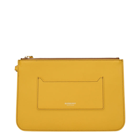 Yellow Leather Clutch Bag