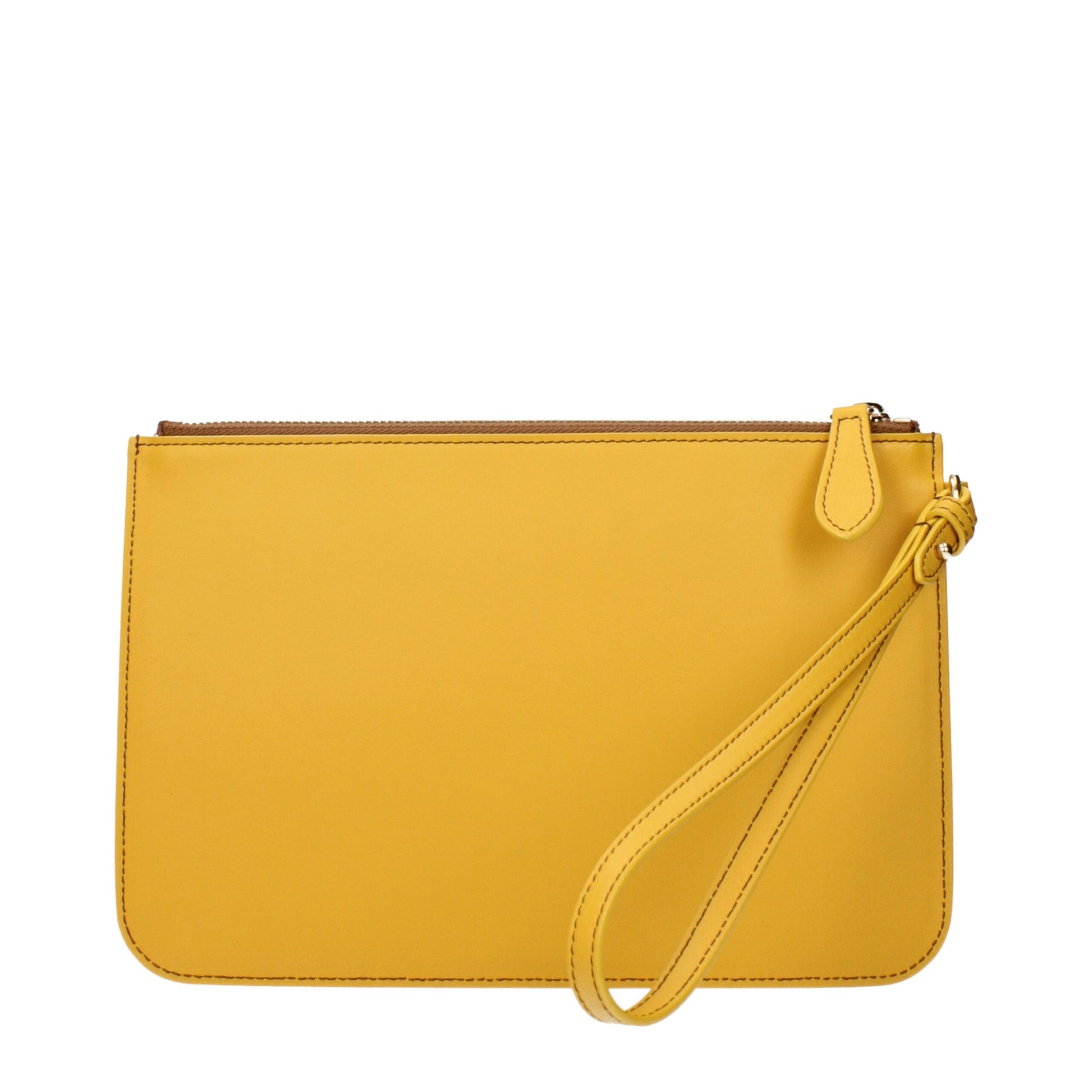 Yellow Leather Clutch Bag