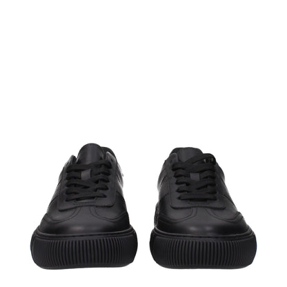 Black Leather Sneakers