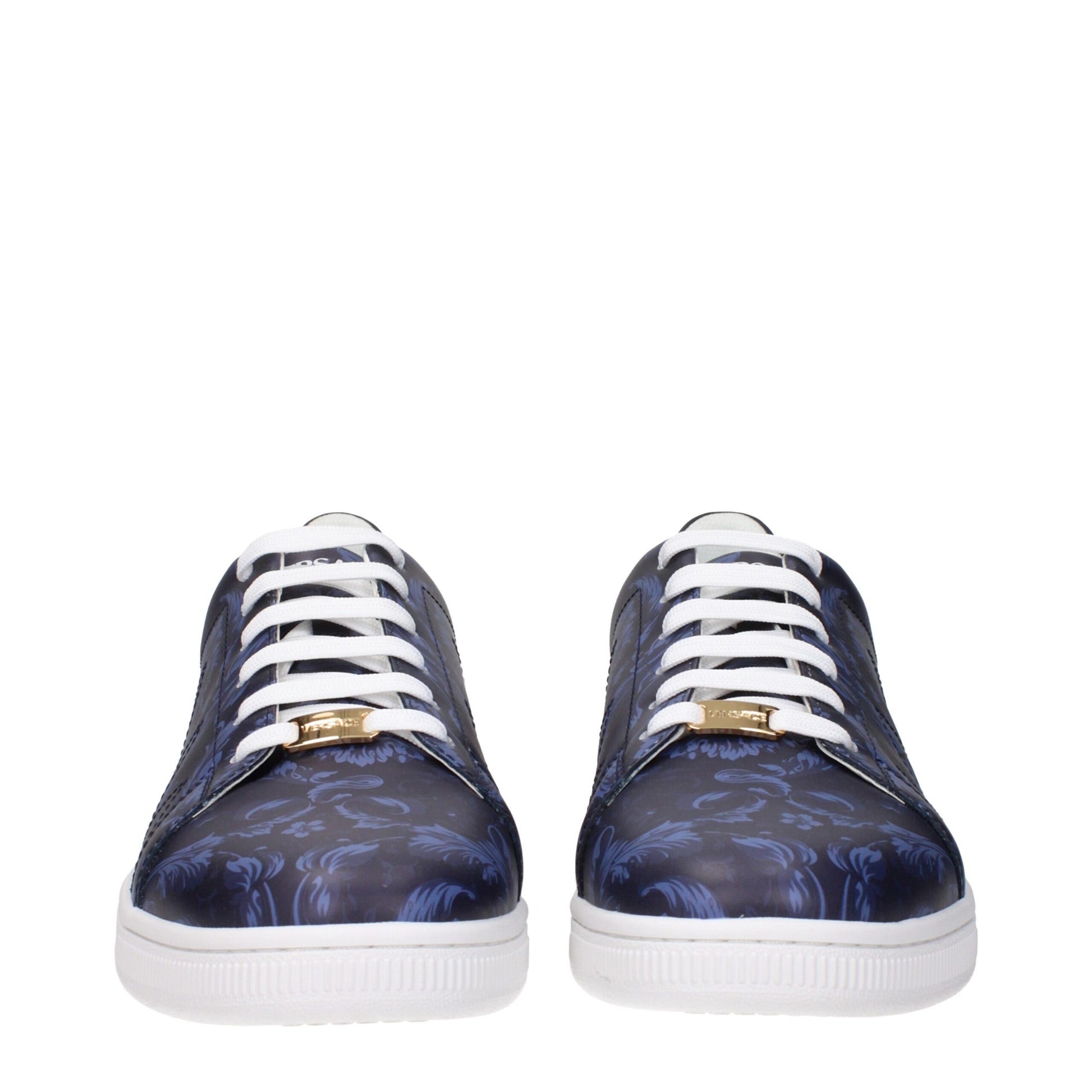 Blue Leather Low Tops