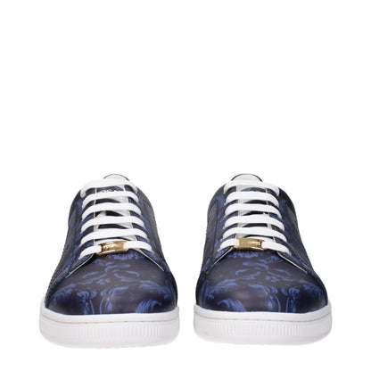 Blue Leather Low Tops
