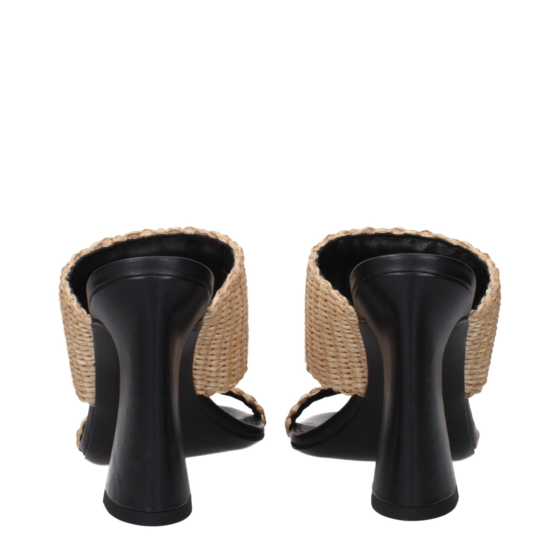 Beige Raffia Platforms