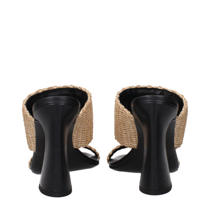 Beige Raffia Platforms