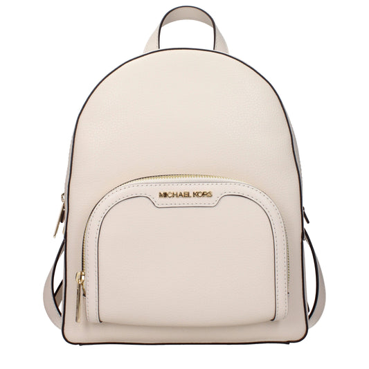 Beige Leather Backpacks