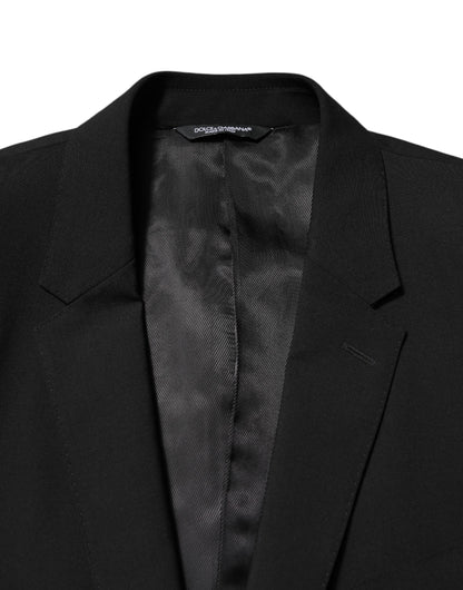 Black Wool Single Breasted Men Coat Blazer