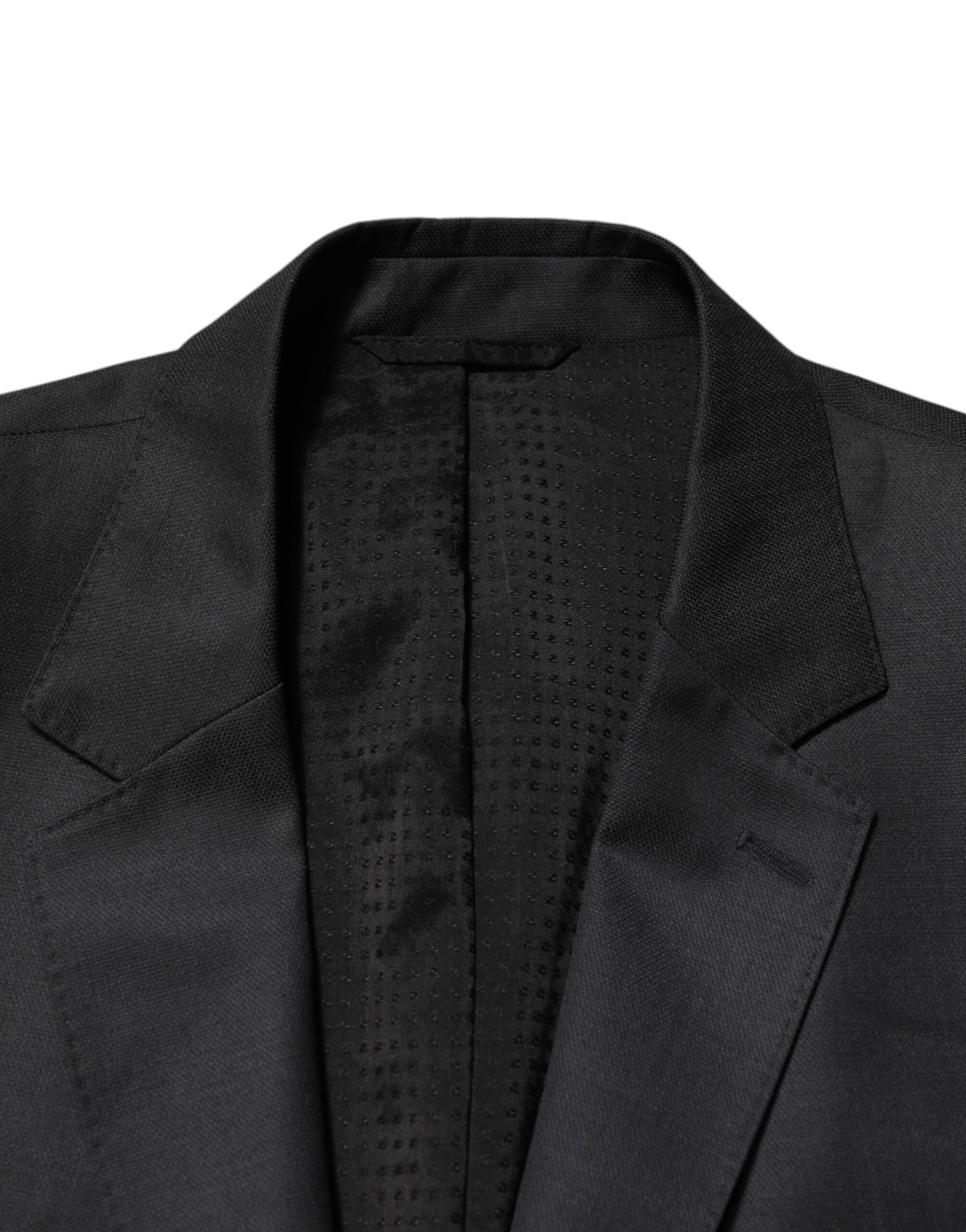 Dark Gray Wool Single Breasted 2 Piece Suit
