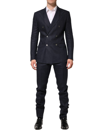 Dark Blue Double Breasted 2 Piece Suit