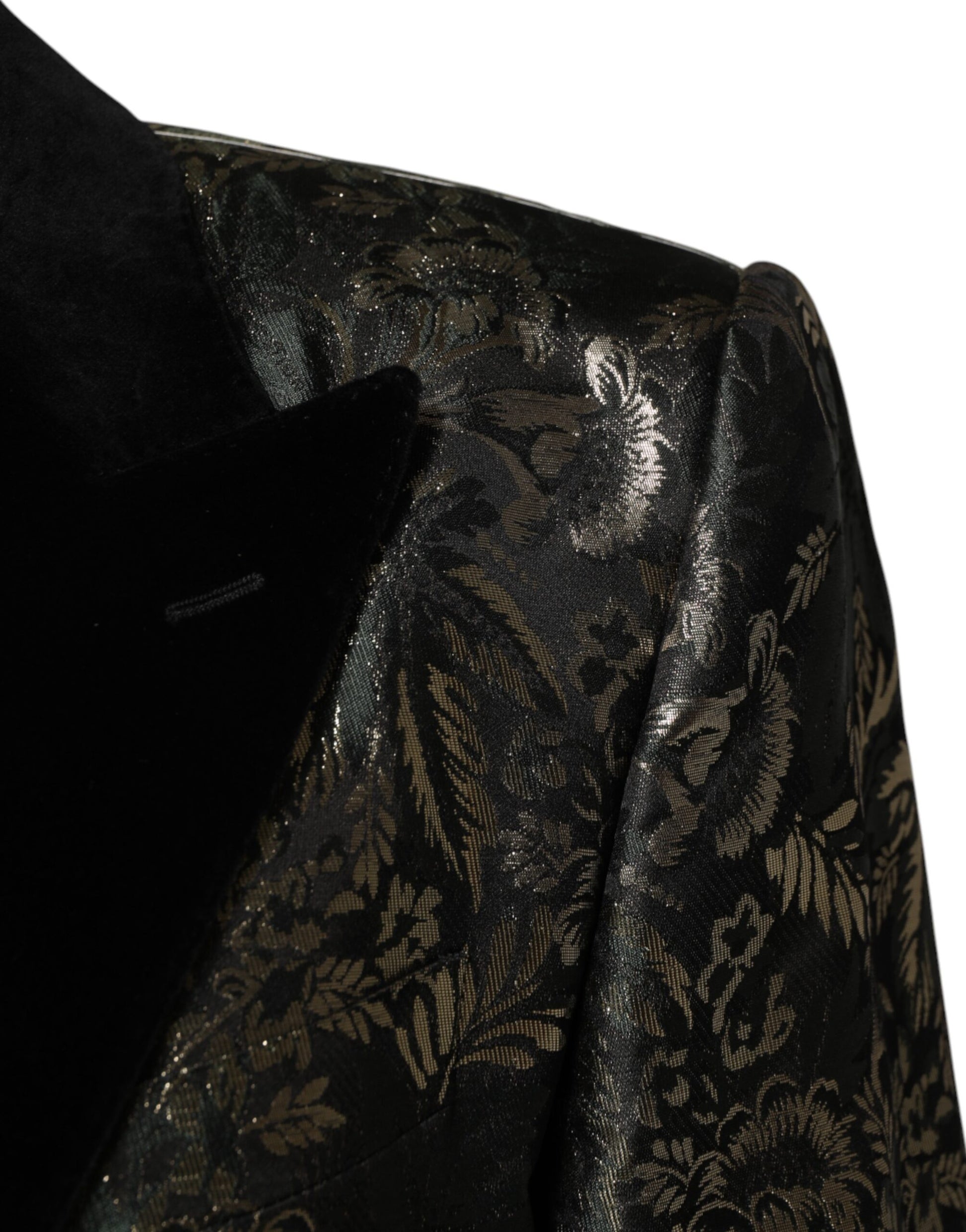 Metallic Floral Jacquard Silk 2 Piece Suit