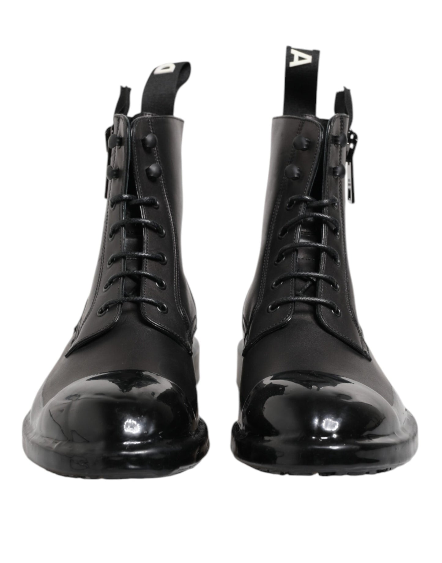 Brown Black Lace Up Mid Calf Men Boots Shoes