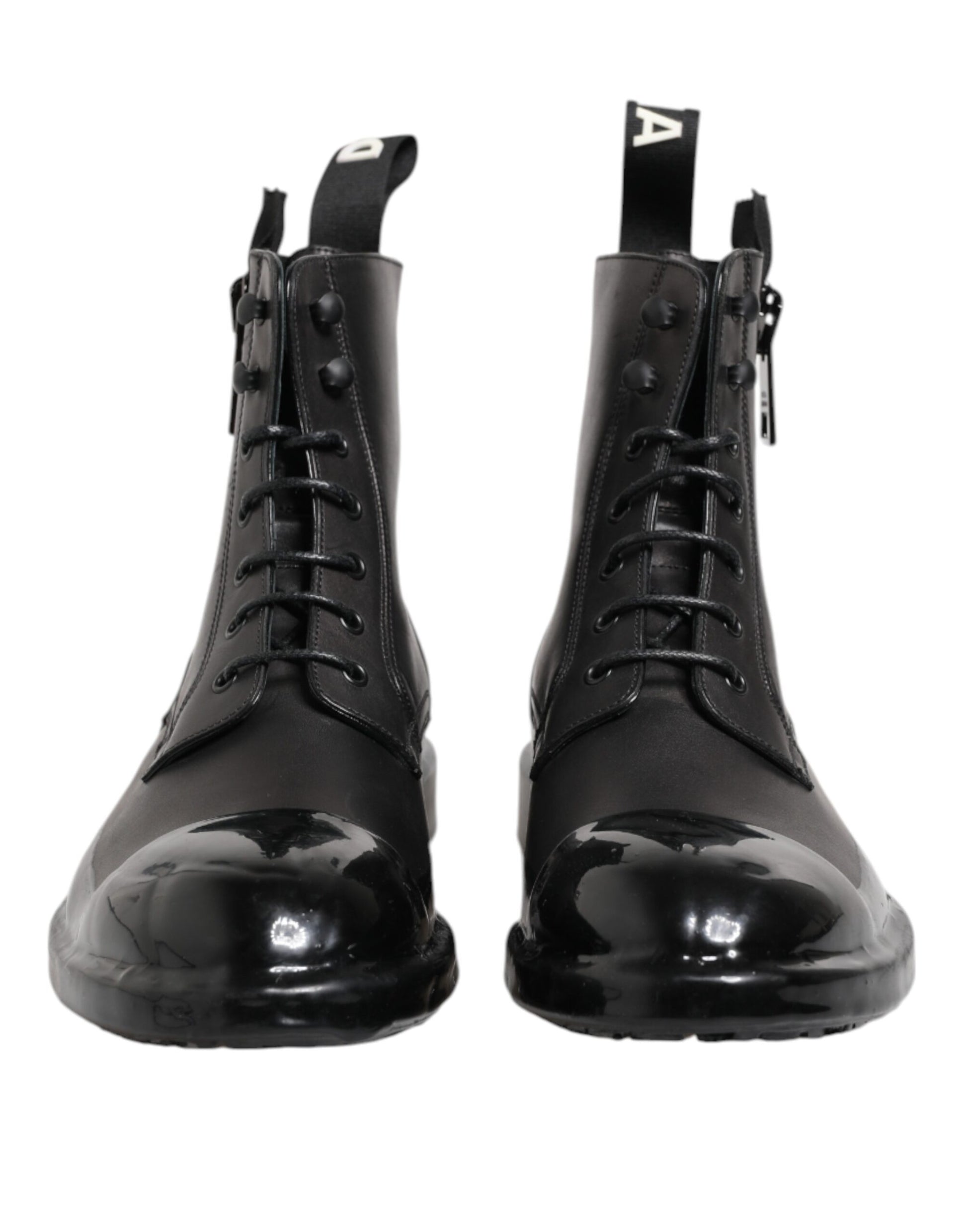 Brown Black Lace Up Mid Calf Men Boots Shoes
