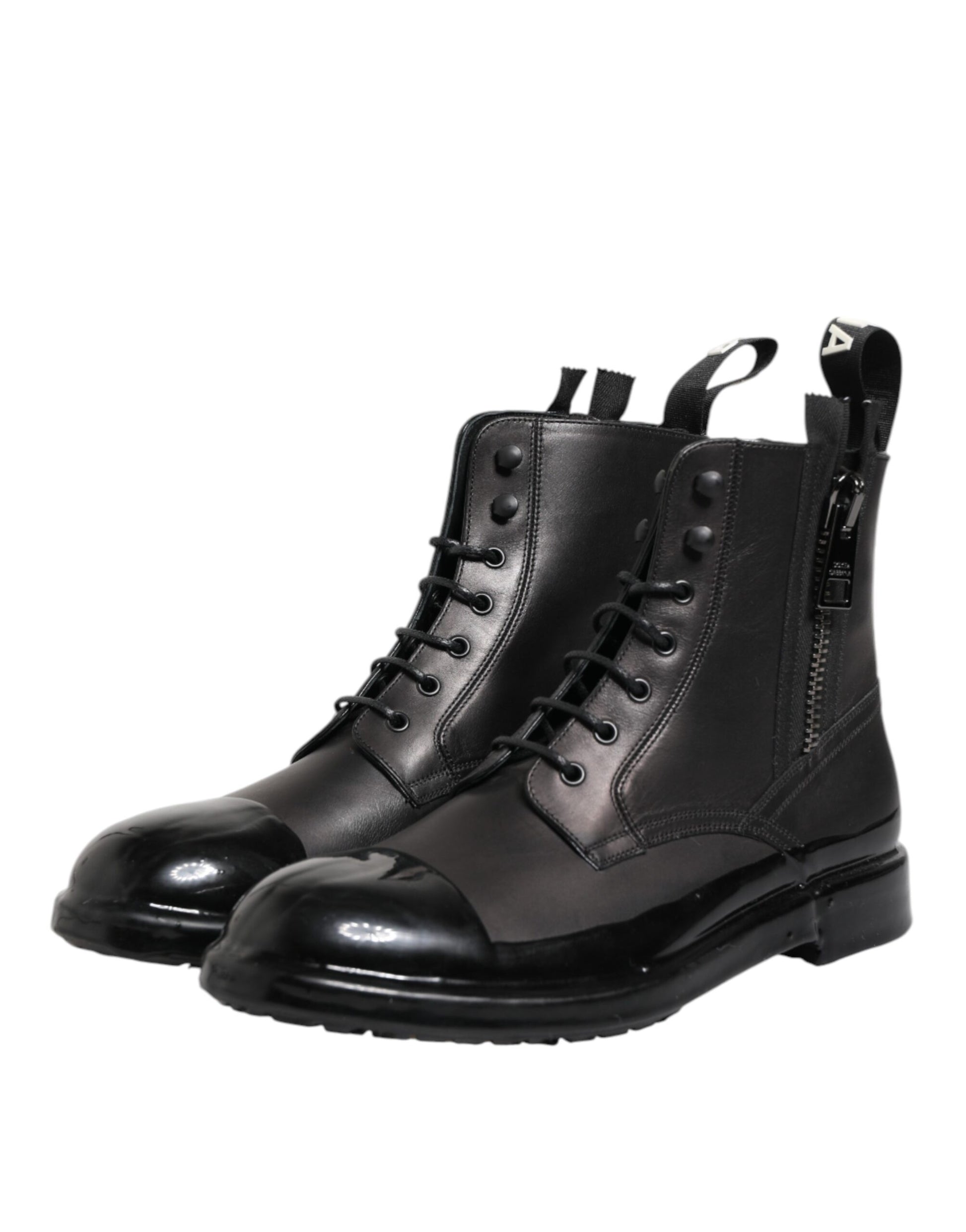 Brown Black Lace Up Mid Calf Men Boots Shoes