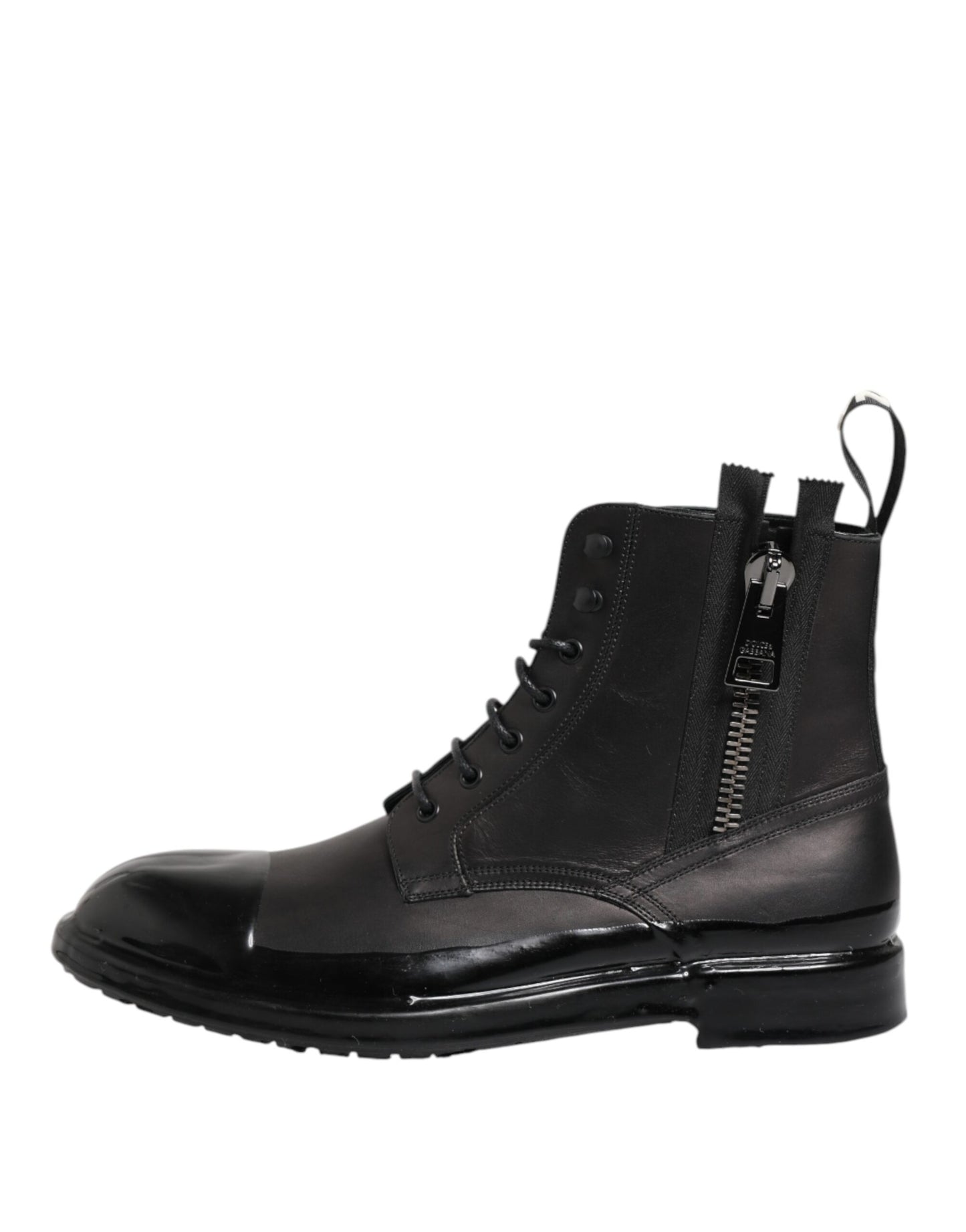 Brown Black Lace Up Mid Calf Men Boots Shoes