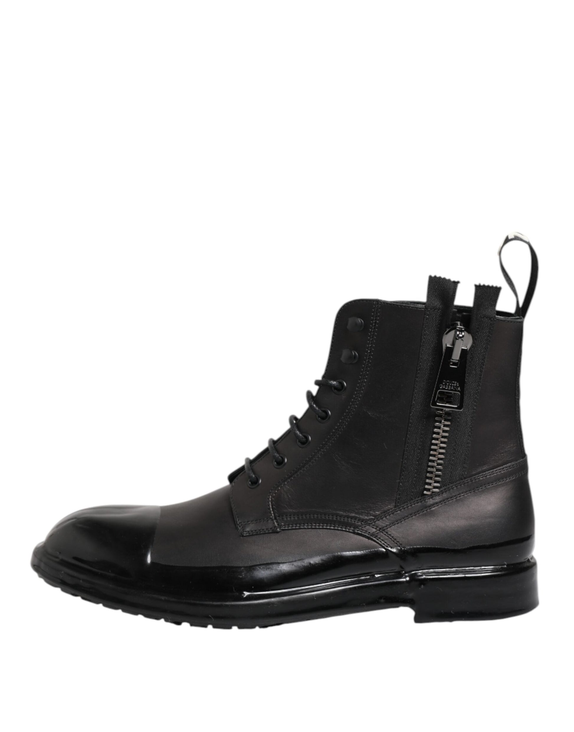 Brown Black Lace Up Mid Calf Men Boots Shoes