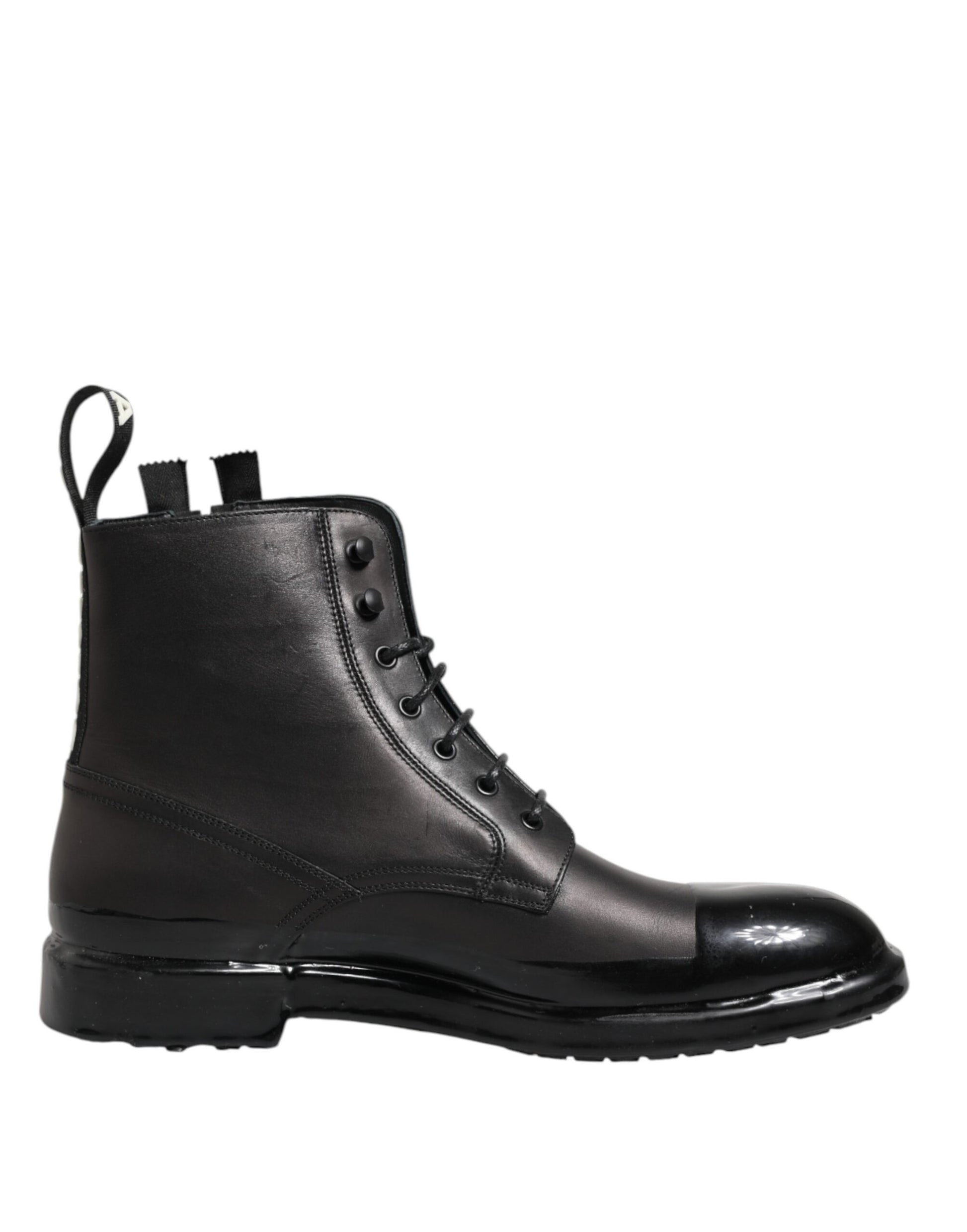 Brown Black Lace Up Mid Calf Men Boots Shoes