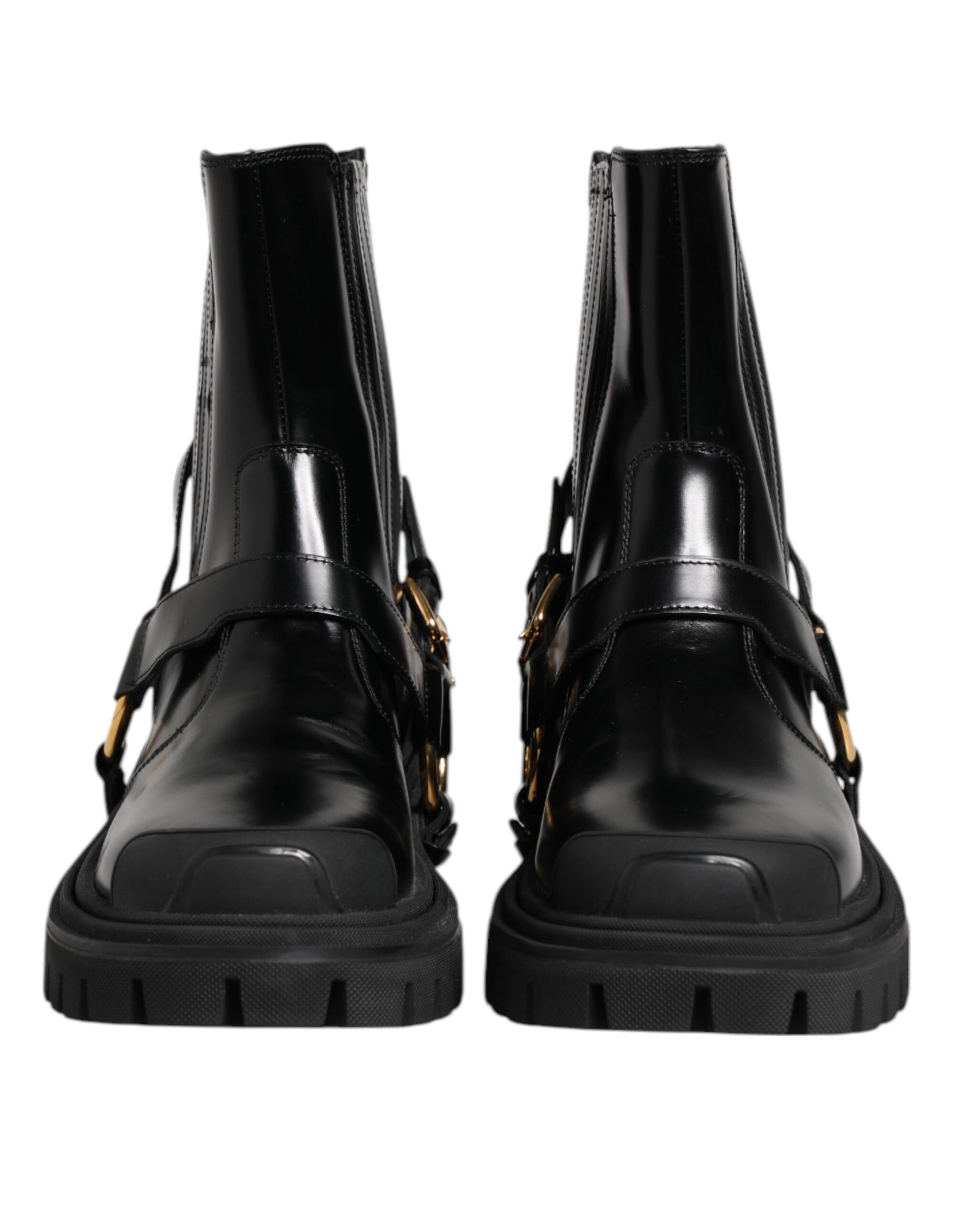 Black Leather Chelsea Men Short Boots Shoes