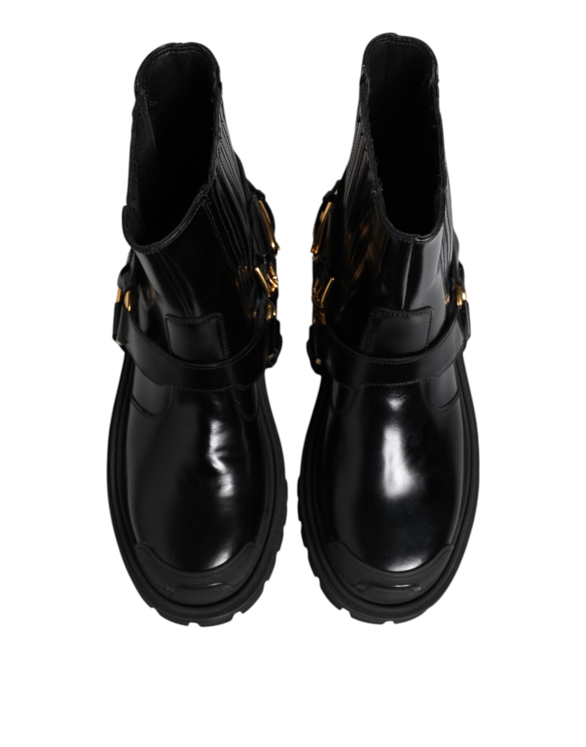 Black Leather Chelsea Men Short Boots Shoes