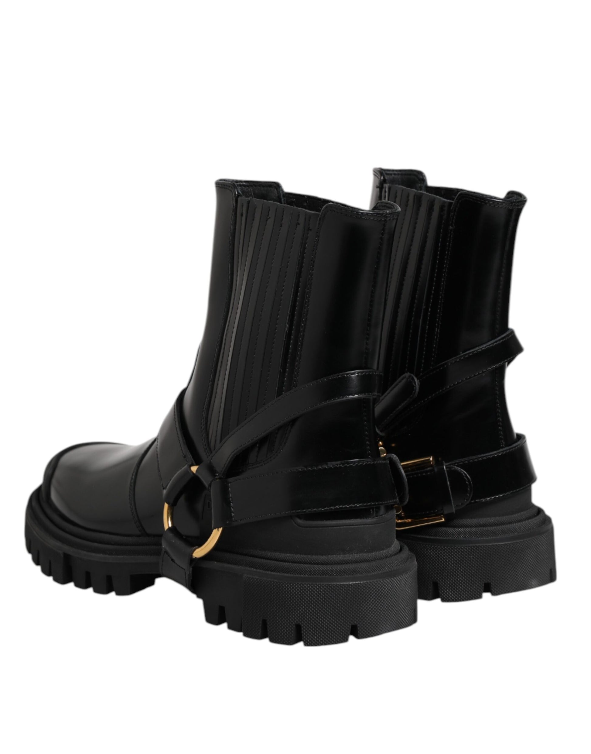 Black Leather Chelsea Men Short Boots Shoes