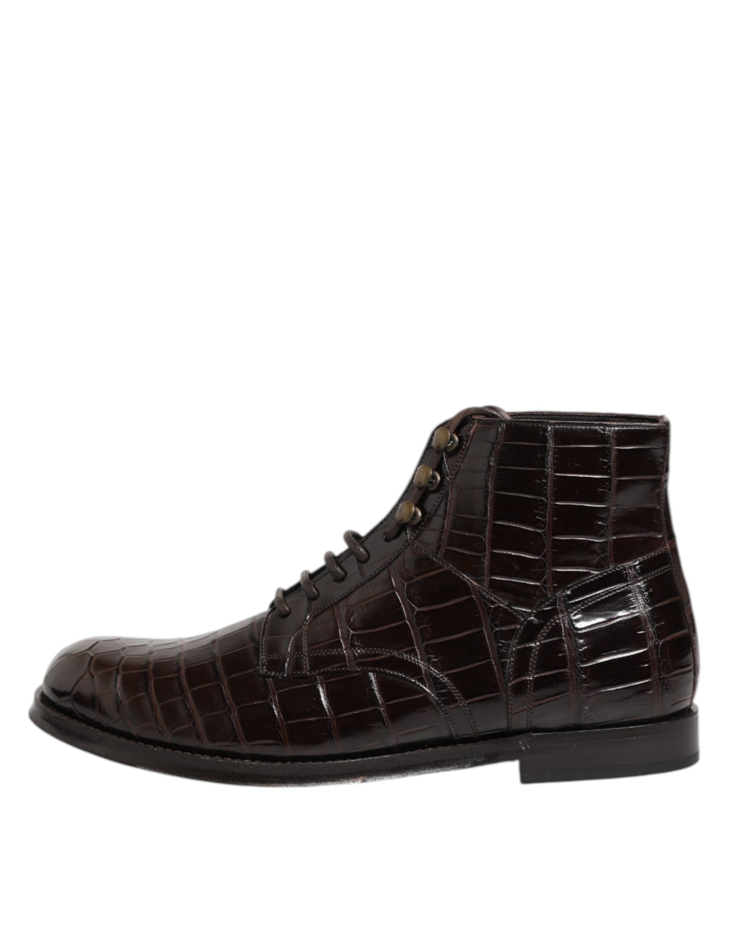Dark Brown Leather Lace Up Short Boots Shoes