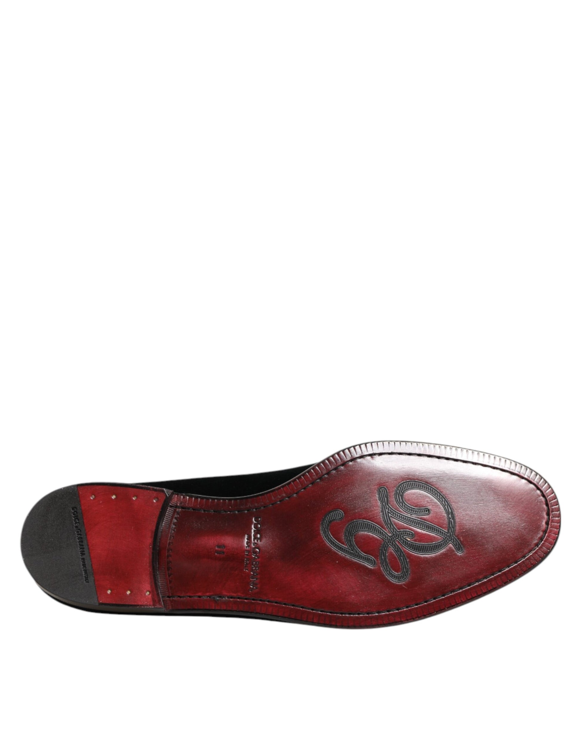 Black Velvet Slip On Loafers Men Formal Shoes