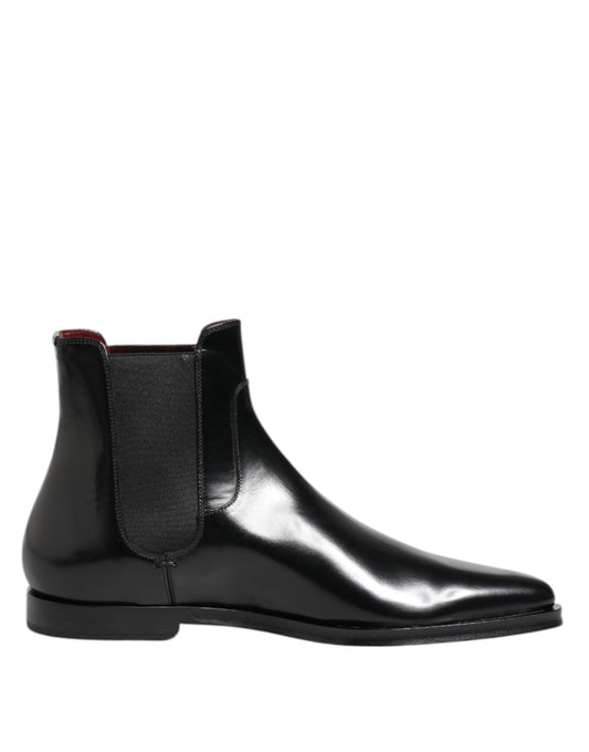Black Leather MILLENIALS Mid Calf Boots Shoes