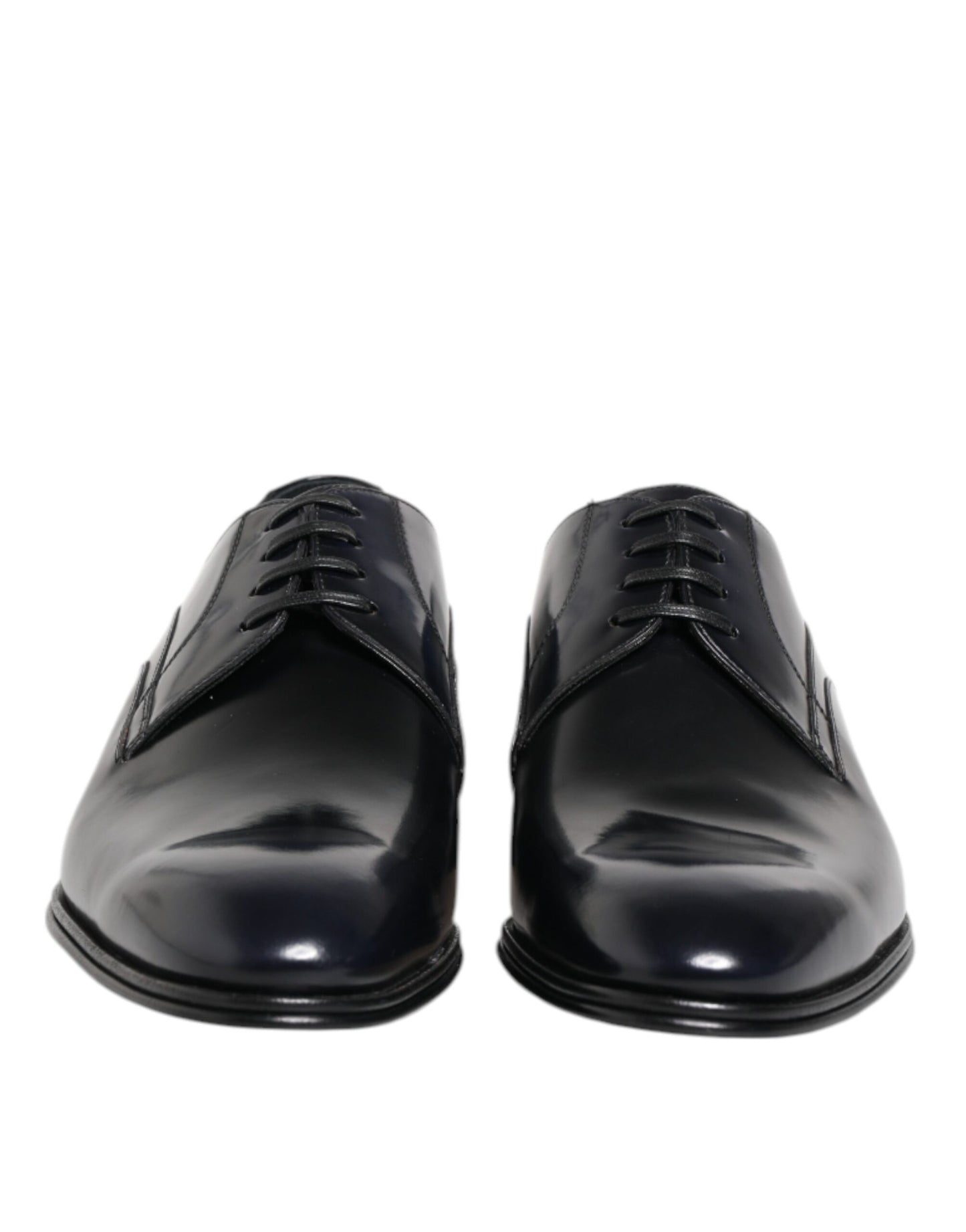 Navy Blue Leather Lace Up Derby Formal Shoes