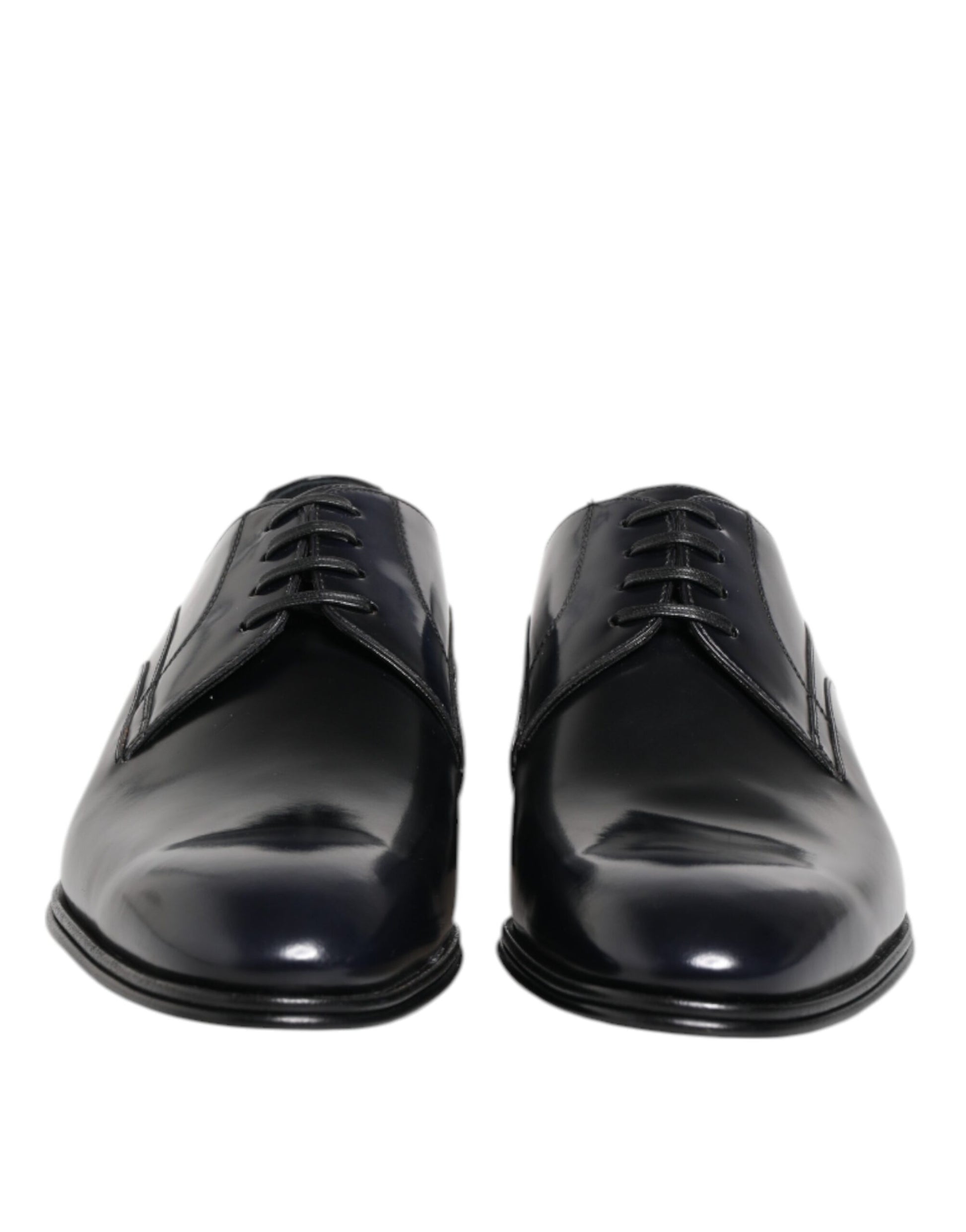 Navy Blue Leather Lace Up Derby Formal Shoes