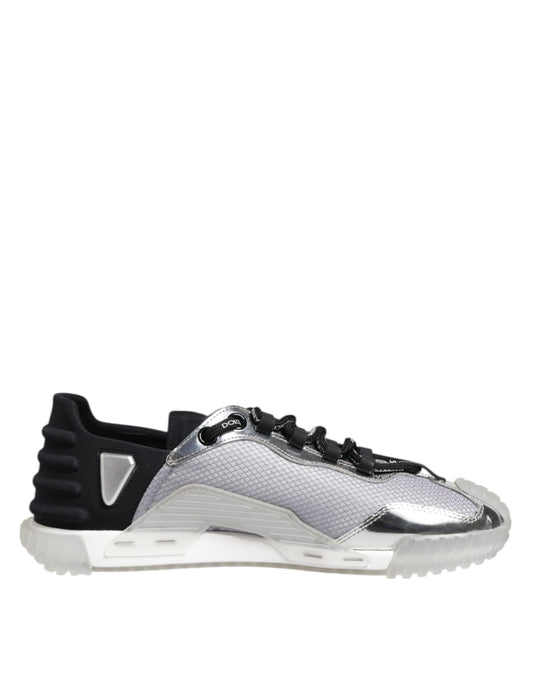 Silver Black Nylon NS1 Low Top Men Sneakers Shoes