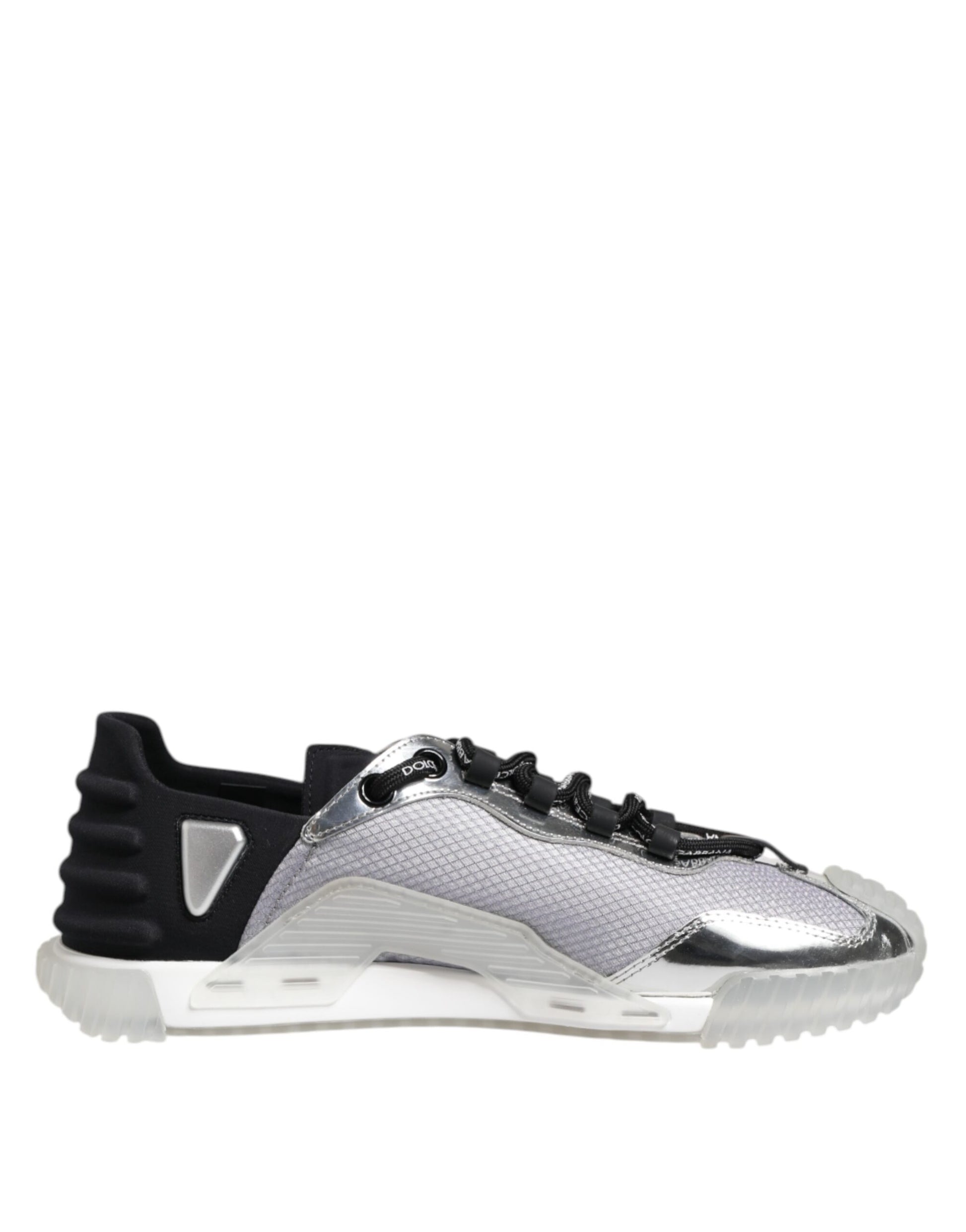 Silver Black Nylon NS1 Low Top Men Sneakers Shoes