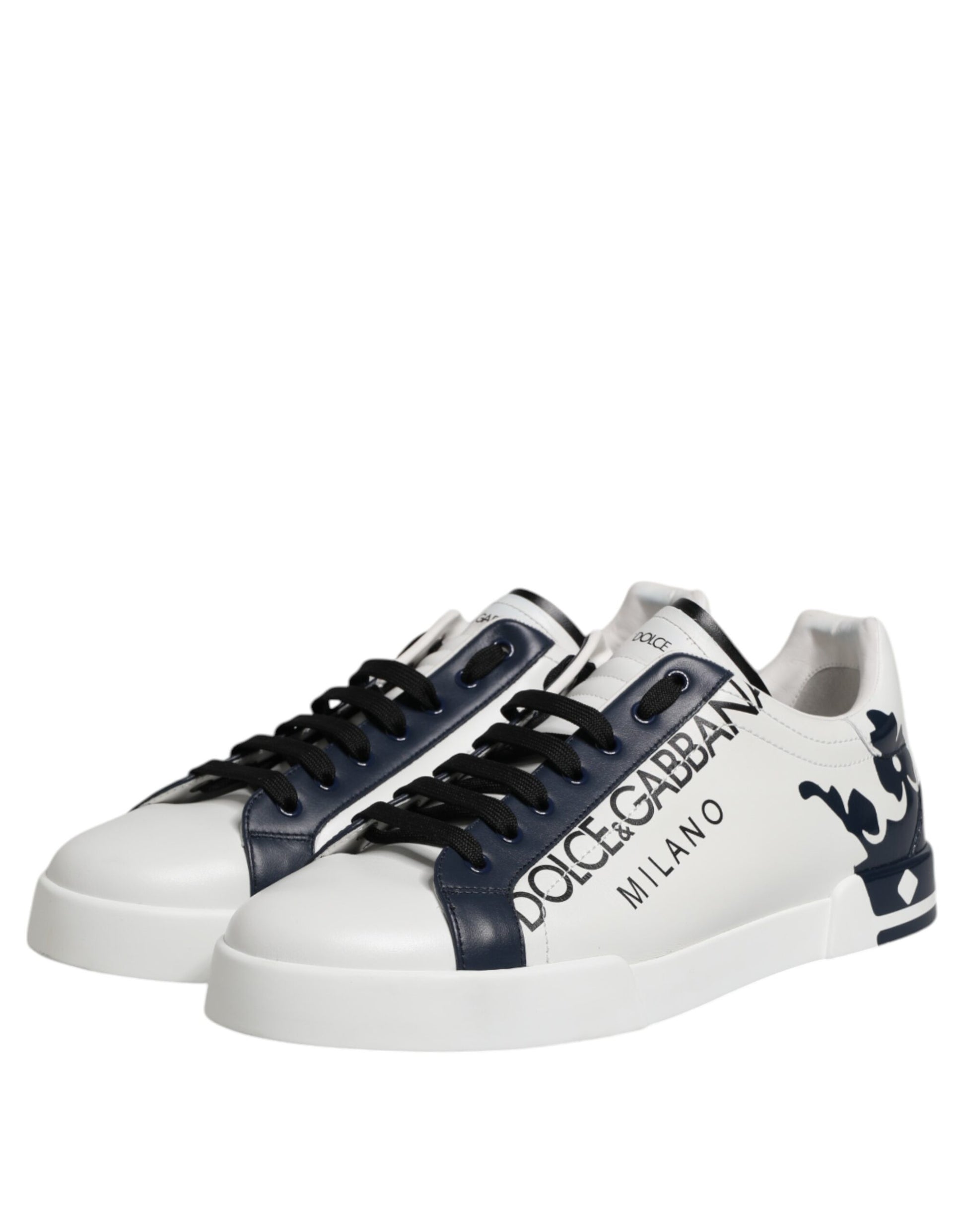 White Blue Crown Low Top Men Sneakers Shoes