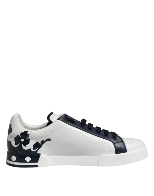 White Blue Crown Low Top Men Sneakers Shoes
