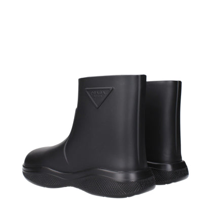 Black Cotton Ankle Boots