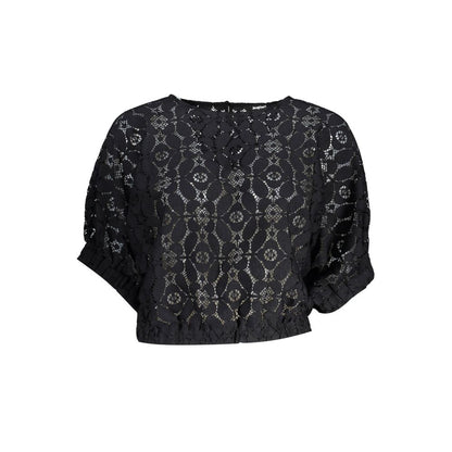 Black Polyester Tops & T-Shirt