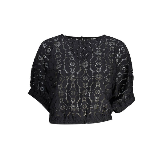 Black Polyester Tops & T-Shirt