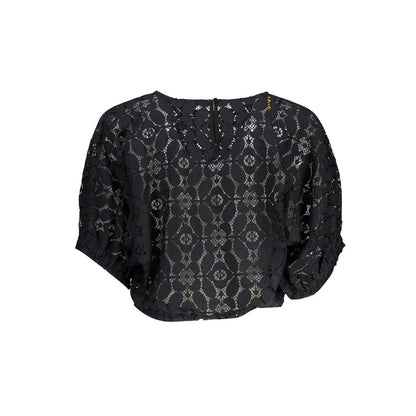 Black Polyester Tops & T-Shirt