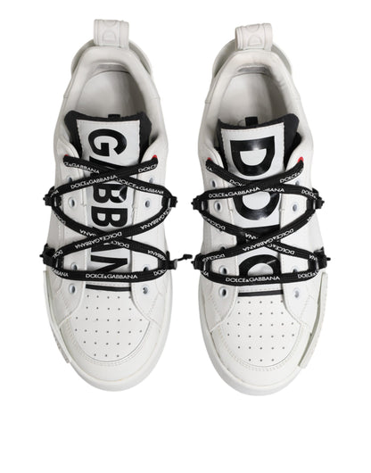 White Leather Lace Up Men Sneakers Shoes