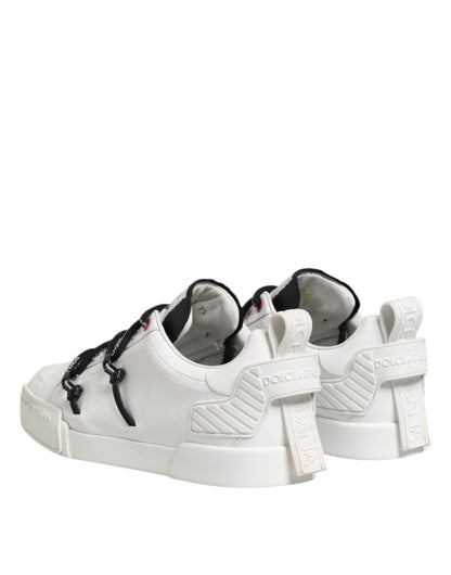 White Leather Lace Up Men Sneakers Shoes