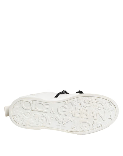 White Leather Lace Up Men Sneakers Shoes