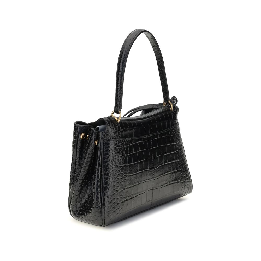 Rodeo Shoulder Bag in crocodile-print leather