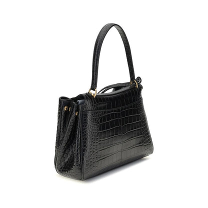 Rodeo Shoulder Bag in crocodile-print leather