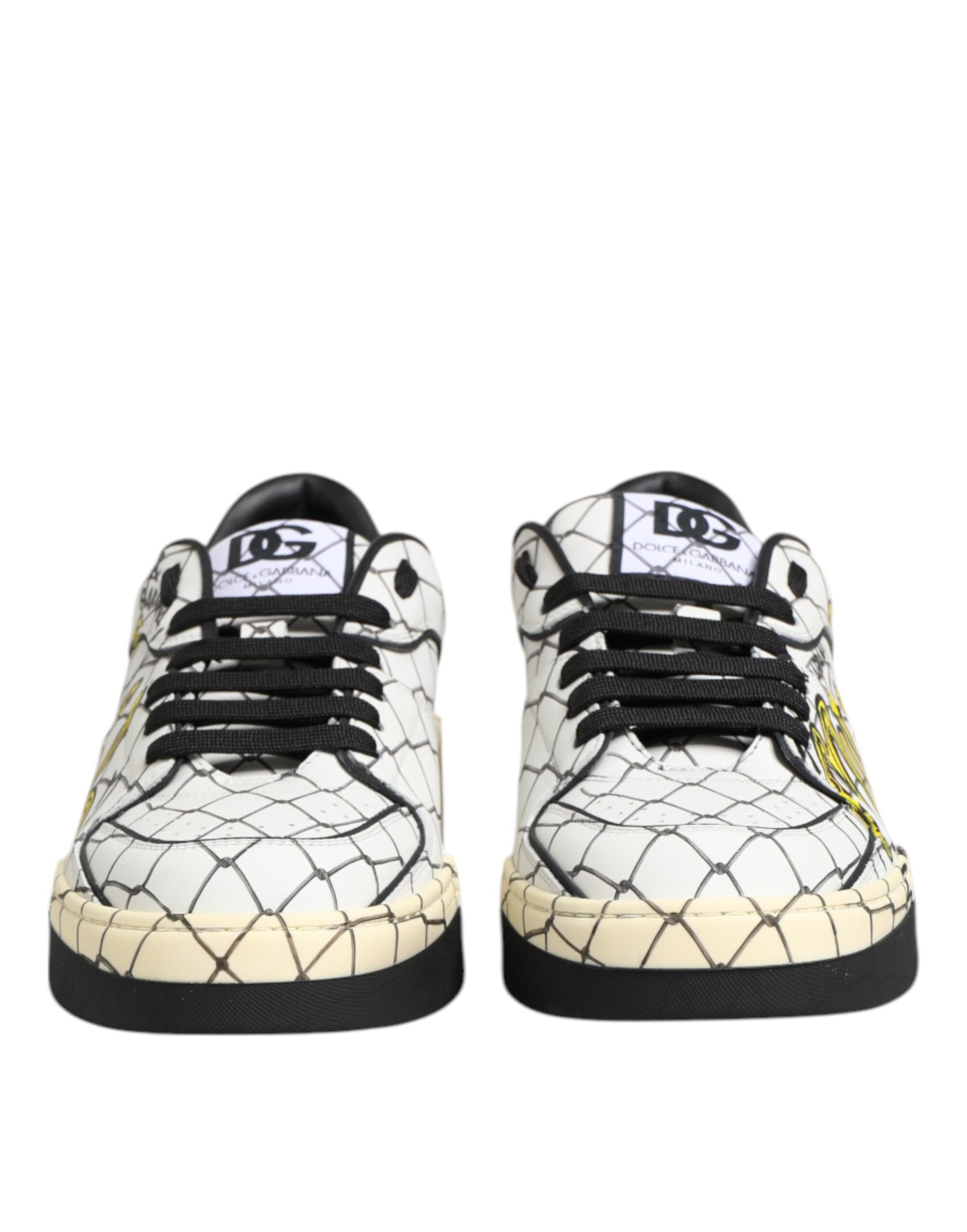 White Logo Print Low Top Men Sneakers Shoes