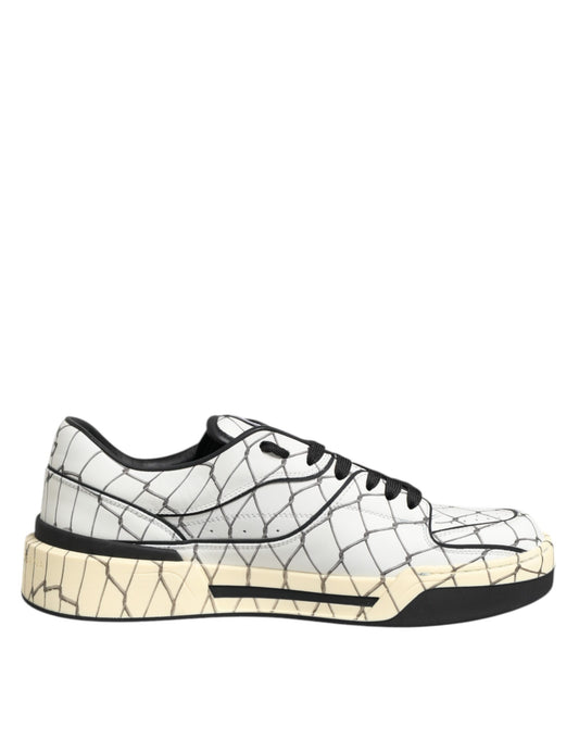 White Logo Print Low Top Men Sneakers Shoes