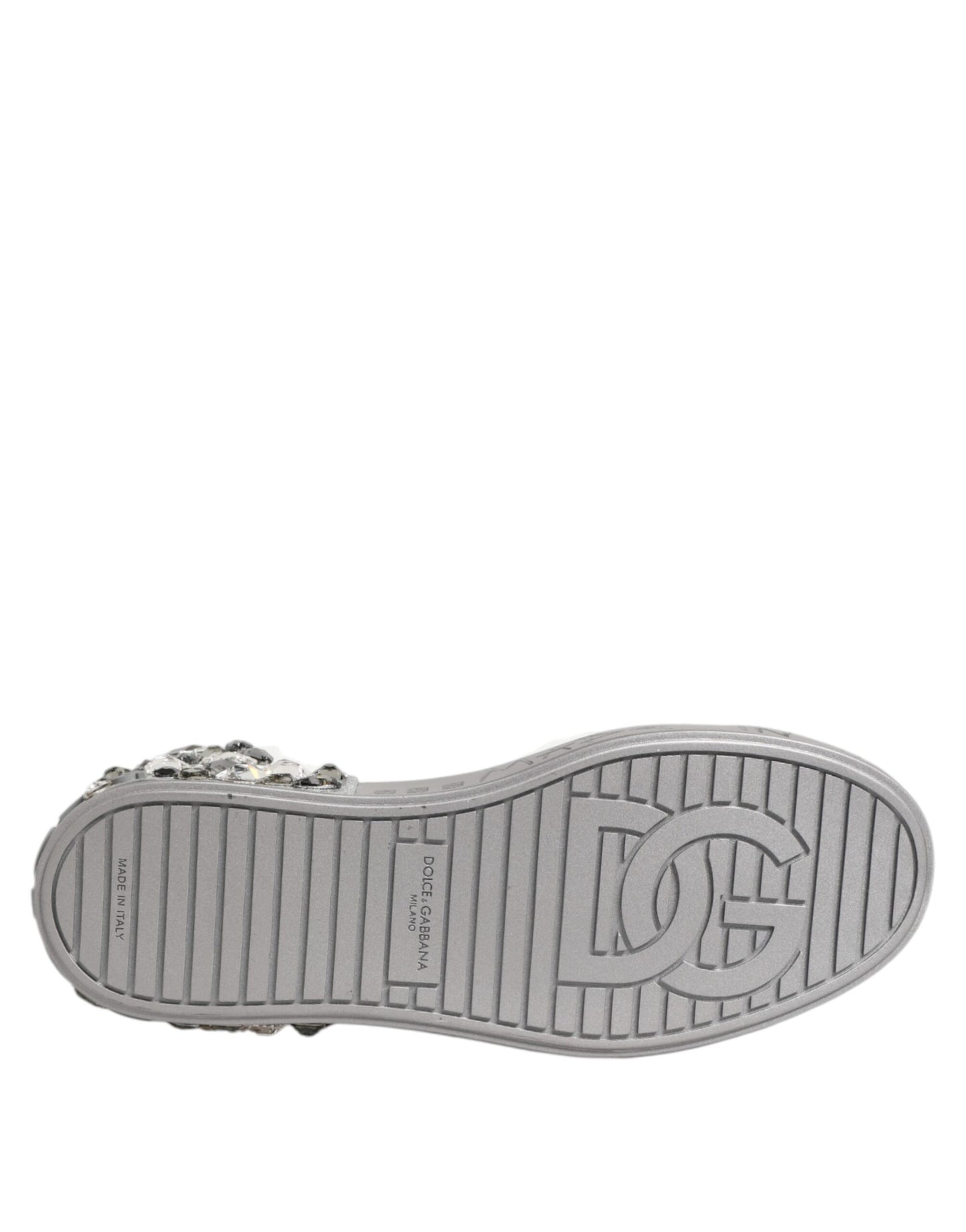 White Leather Crystal Portofino Sneakers Shoes