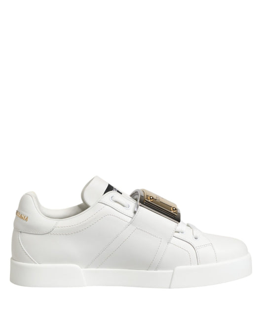 White Logo Plaque Low Top Men Sneakers Shoes