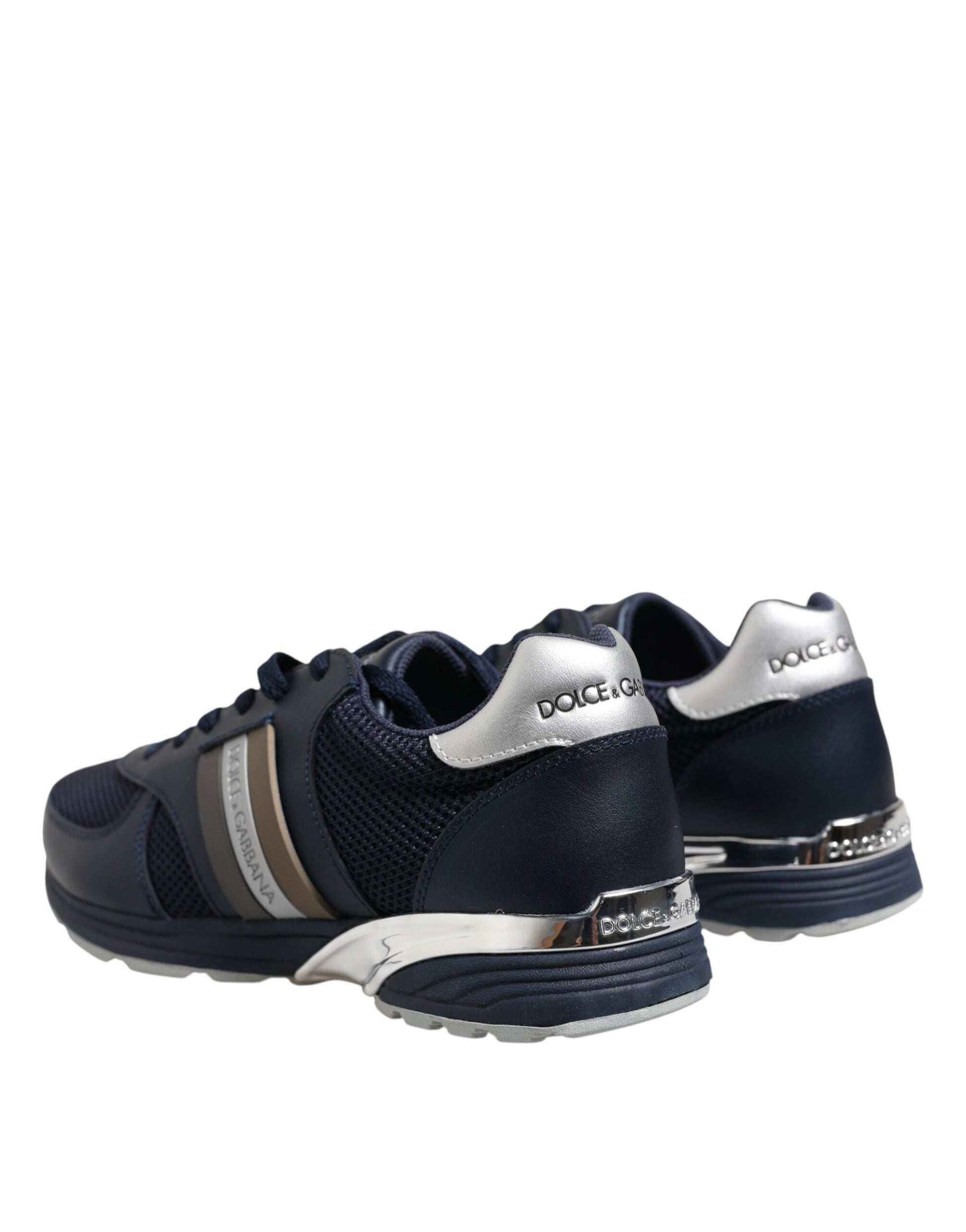 Blue Leather Logo Low Top Men Sneakers Shoes