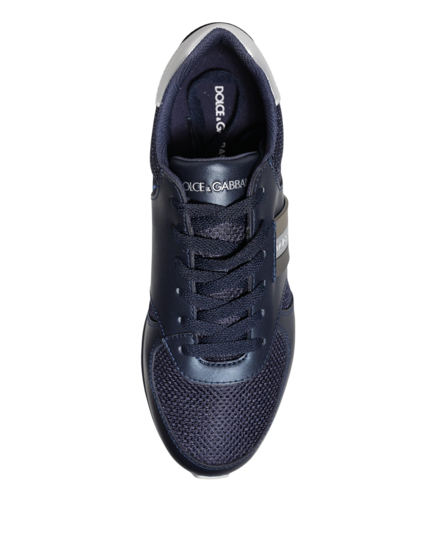 Blue Leather Logo Low Top Men Sneakers Shoes